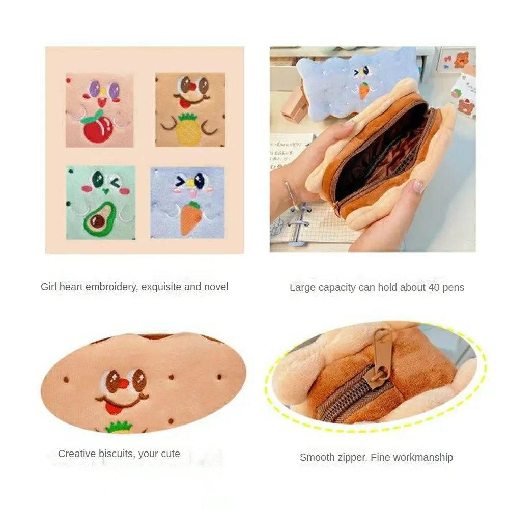 1~5PCS Piece Lytwtw's Kawaii Cute Sandwich Biscuits Pen Pencil Bag School Office Supplies Stationery Makeup Pouch Cosmetics Case