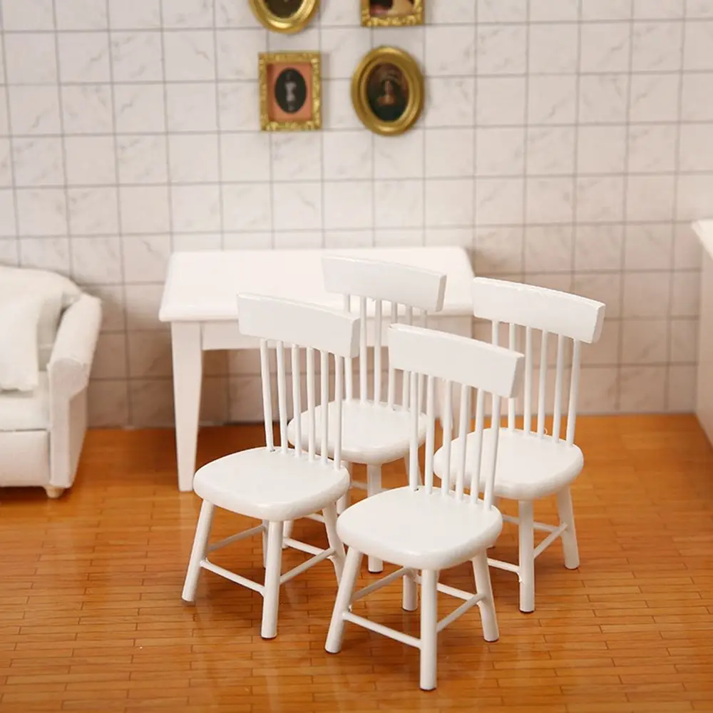 9 Styles Accessories 1/12 Dollhouse Wooden Table Table Furniture   House Decoration Simulation chair