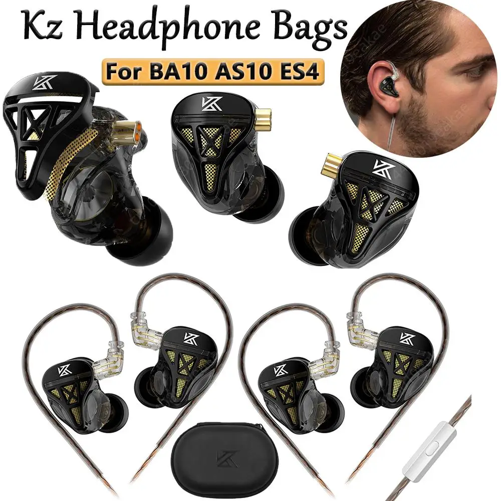 KZ DQS Wired Headphones Dynamic Wired Earphone 3.5mm Plug Noise Cancelling Bass Earbuds for Sports Game Music with Storage Bags