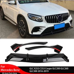 Front Bumper Lip for Mercedes Benz GLC X253 C253 Coupe GLC200 GLC260 GLC300 2016-2019 Body Kit Spoiler Splitters Trim