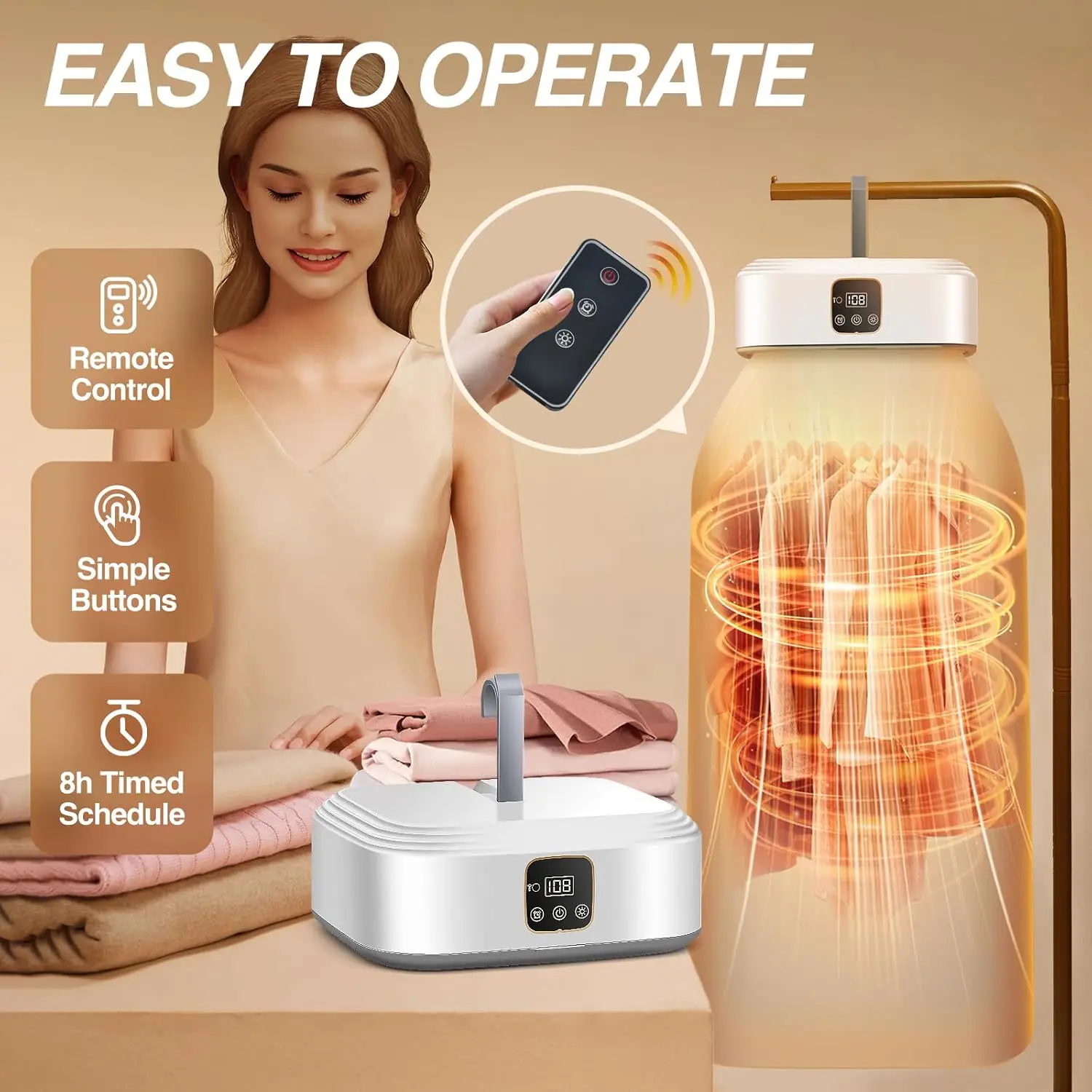 Portable Clothes Dryer, Mini Dryers for Laundry, Small Foldable Electric Compact Drying Machine for Travel,RV, Home and Apartmen