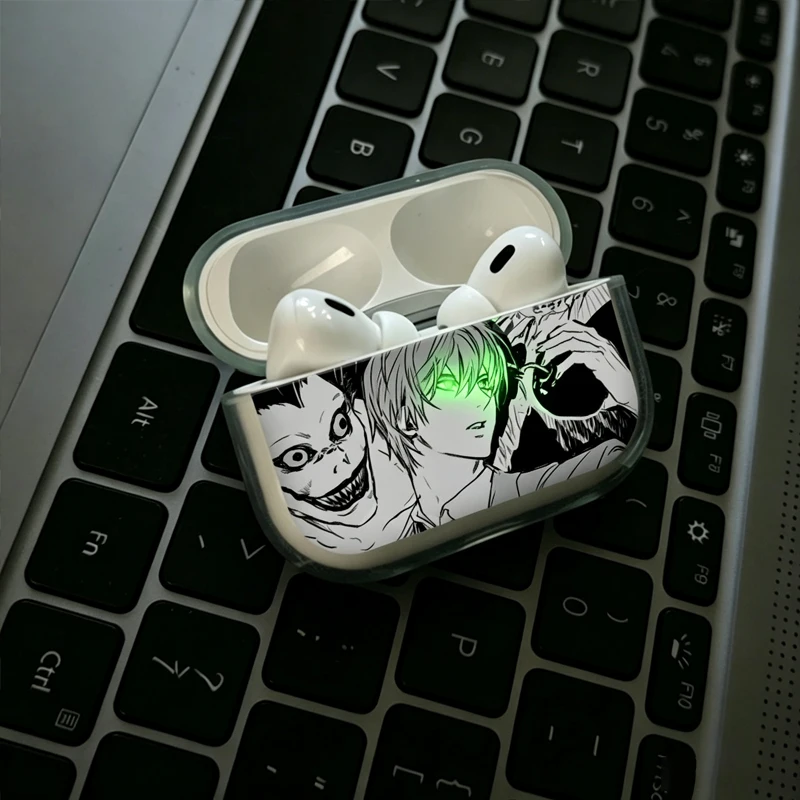 Cartoon Death Note Earphone Case for Apple Airpods 4 1 2 3 Pro Yagami Light Lawliet Ryuk Protective Cases Anime AirPods Case view 2