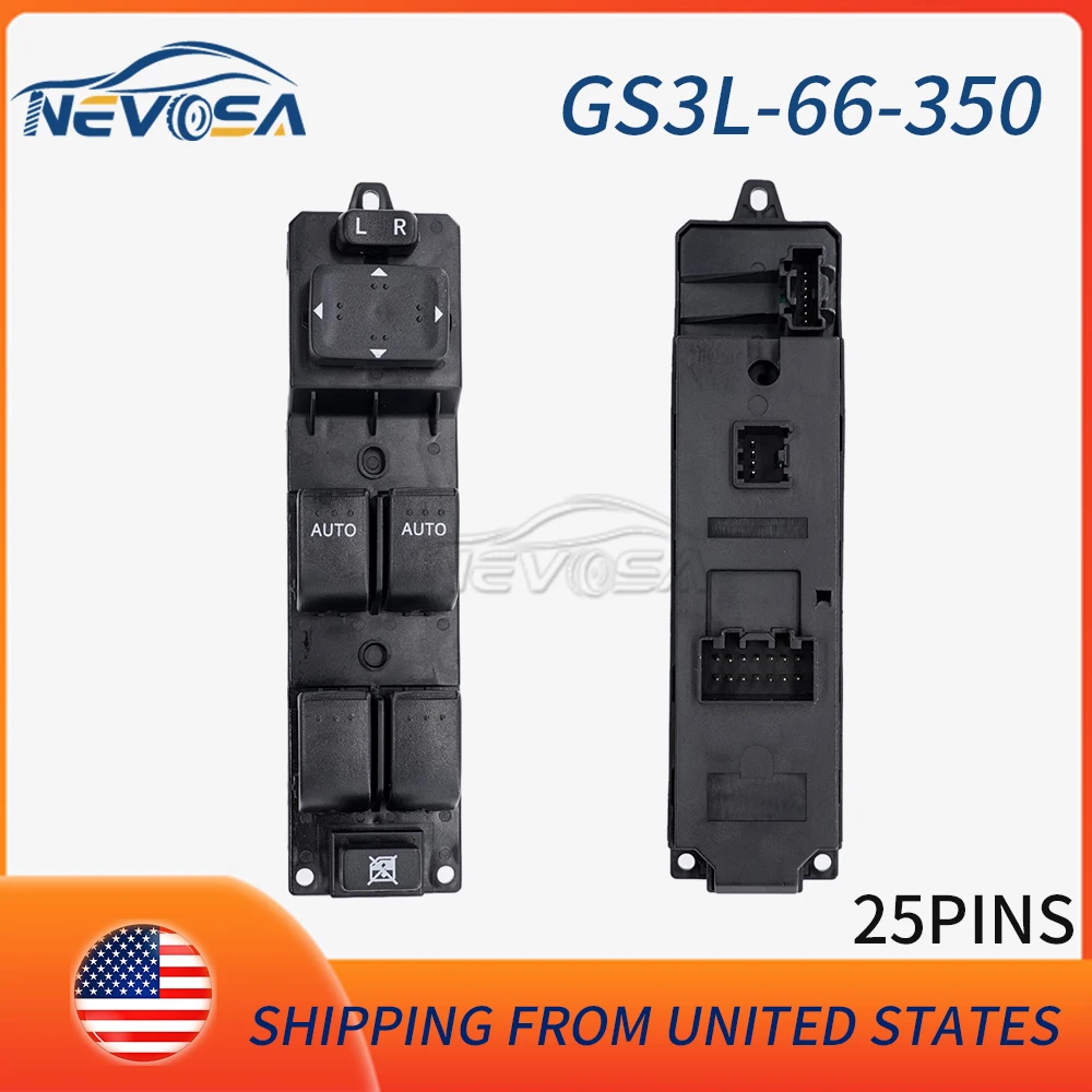 NEVOSA GS3L-66-350 GS3L66350 LHD Power Master Window Control Switch Front Left For Mazda CX7 2007 -2012 Mazda 6 2009-2011