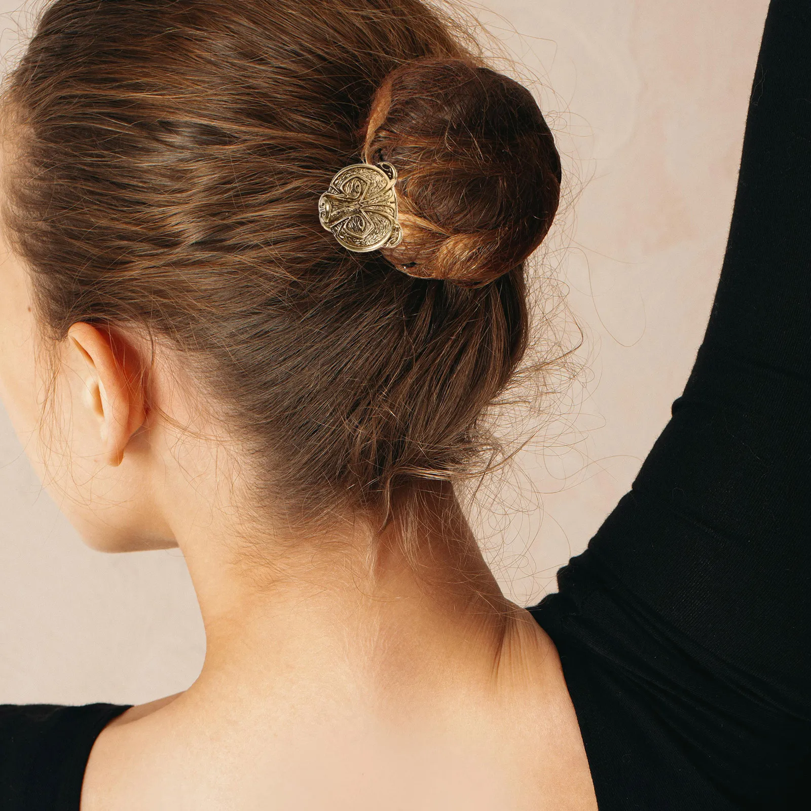 

3Pcs Bear Head Bands Elastic Ponytail Holders Silver Copper Hair Accessories for Women Girls Thick Hair Styling Tools