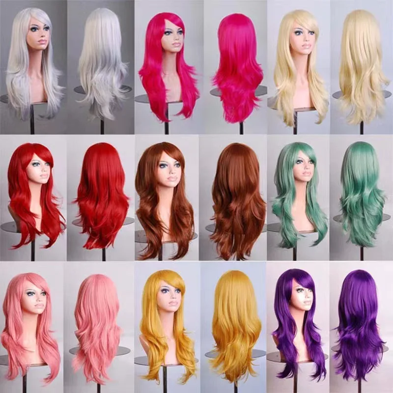 

Anime Cosplay Colorful European and American Halloween Wig Long Curly Hair Big Waves In Stock