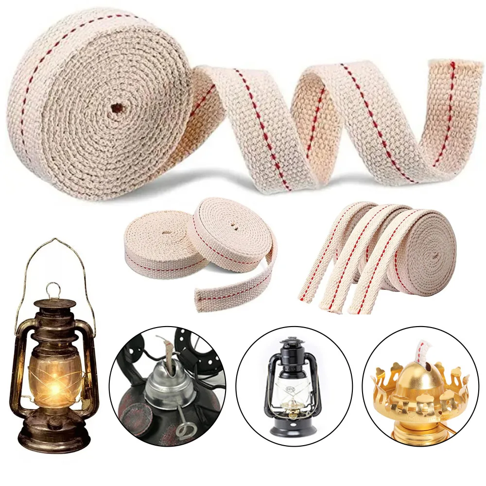 1Meter Alcohol Wick Lamp Wicks Burner For Glass Oil Lamps Accessorie Kerosene Lamp Wick Braided Cotton Flat Oil Lanterns Wicks