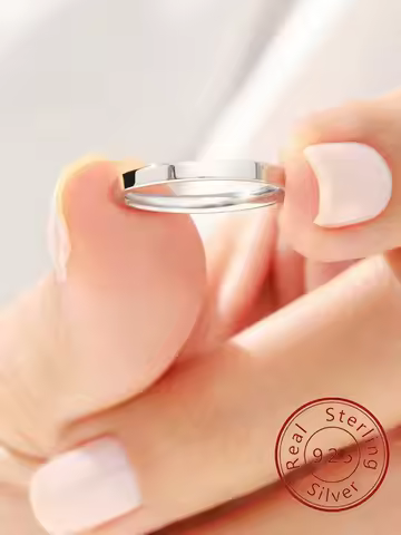 925 Sterling Silver Simple Classic Zircon 2MM Flat Aperture Ring For Women Engagement Wedding Luxury High Quality Fine Jewelry