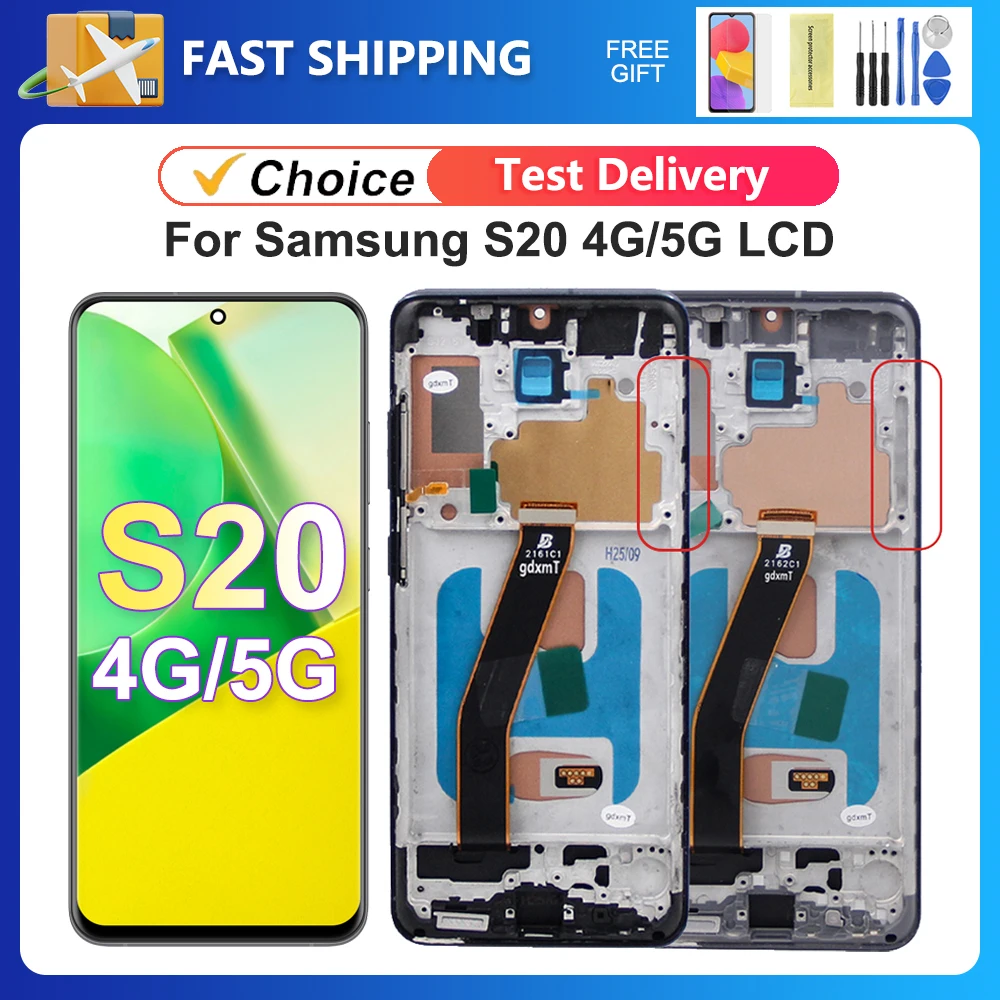 s20-4g-5g-サムスン用-s20-g980-g980f-g981-g981f-lcdディスプレイ-タッチスクリーンデジタイザーアセンブリ交換品（テスト済み）