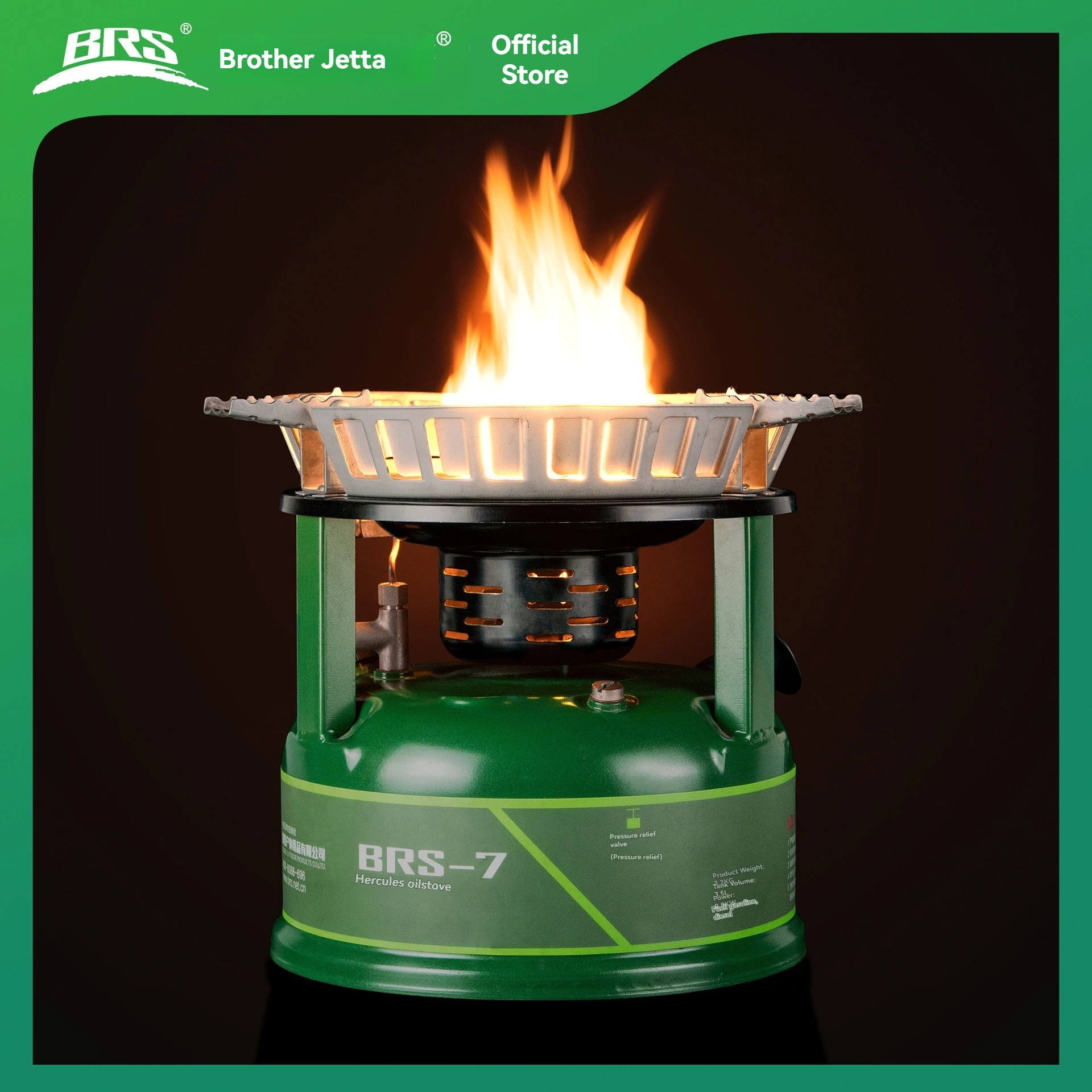 Camping Stove Gasolines Diesels Stove BRS-7 Portable Windproof BackpackingFurnace Multi-fuel Stove for Outdoor Cooking Picnic
