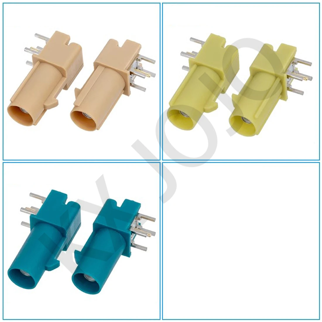 FAKRA Male Connector PCB Mount Edge Plug Right Angle 90° Solder 1pcs Adapter Connector