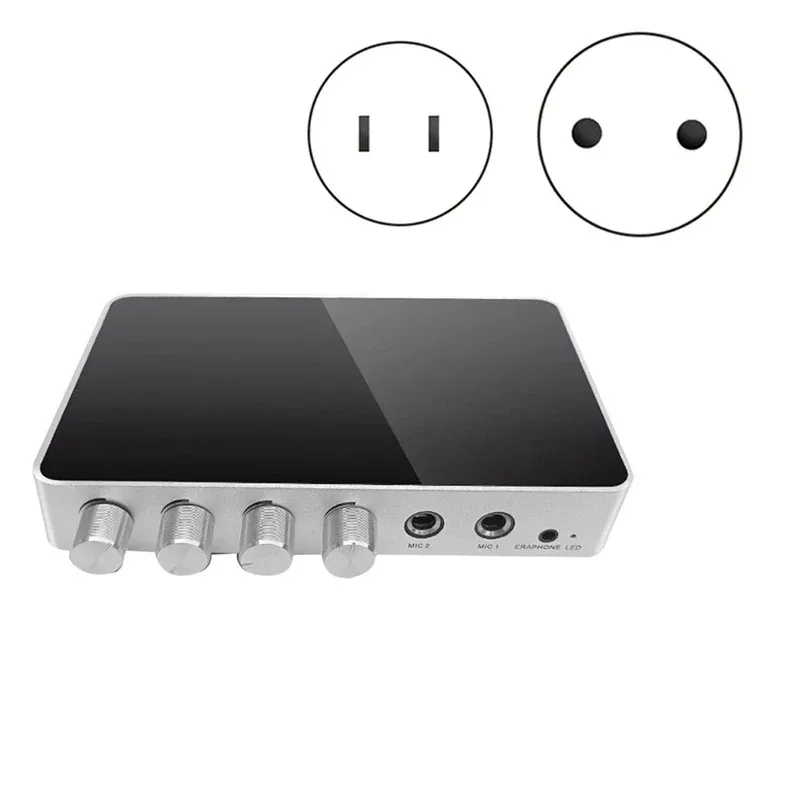 

KM200 4K Mini HD Karaoke Sound Mixer Audio Mixer Dual Microphone Input Volume Adjustment for Stage KTV Room