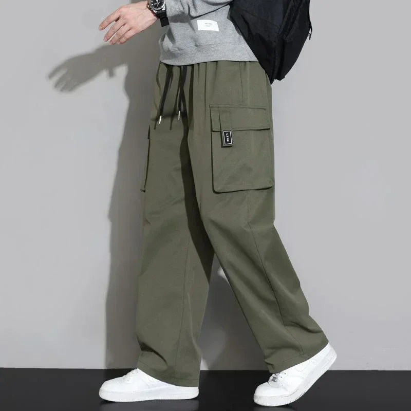 

Men's Cargo Pants Wide Straight Male Trousers Winter Fleece-lined Large Size With Trend Unique New In Cheapest Designer Nylon