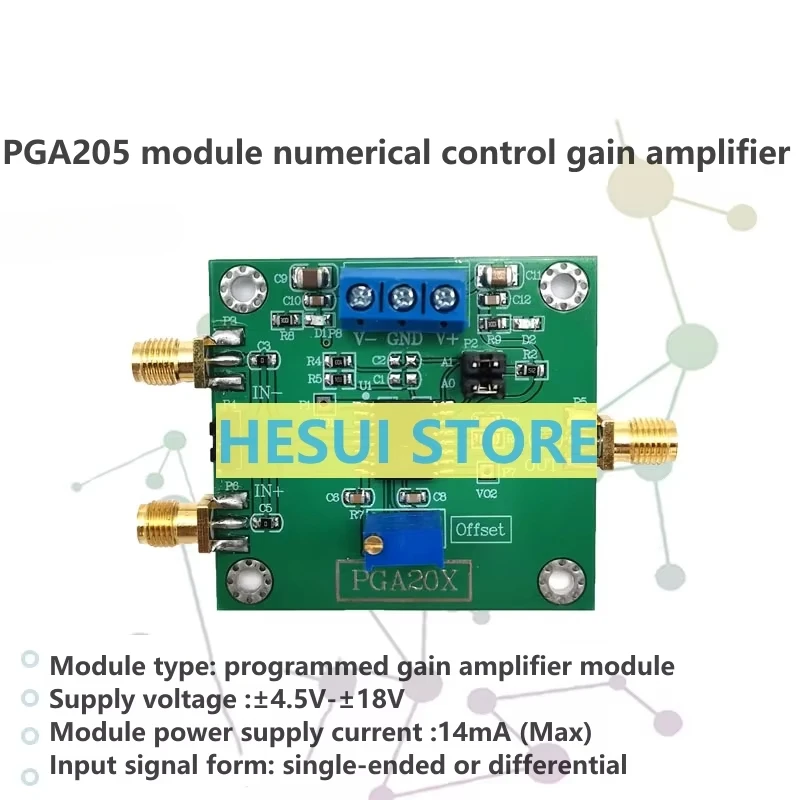 PGA205 module numerical control gain amplifier PGA204 instrument amplifier offset can be adjusted low offset