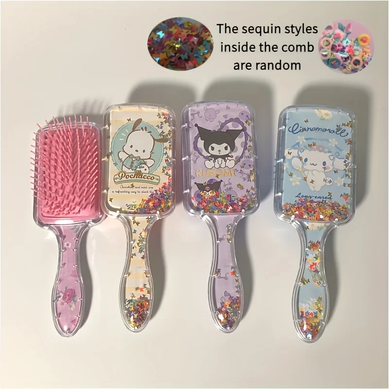 1 buah sisir bantalan udara sisir dekoratif kartun Kuromi Melody Cinnamoroll Pochacco hadiah ulang tahun cocok untuk semua jenis rambut