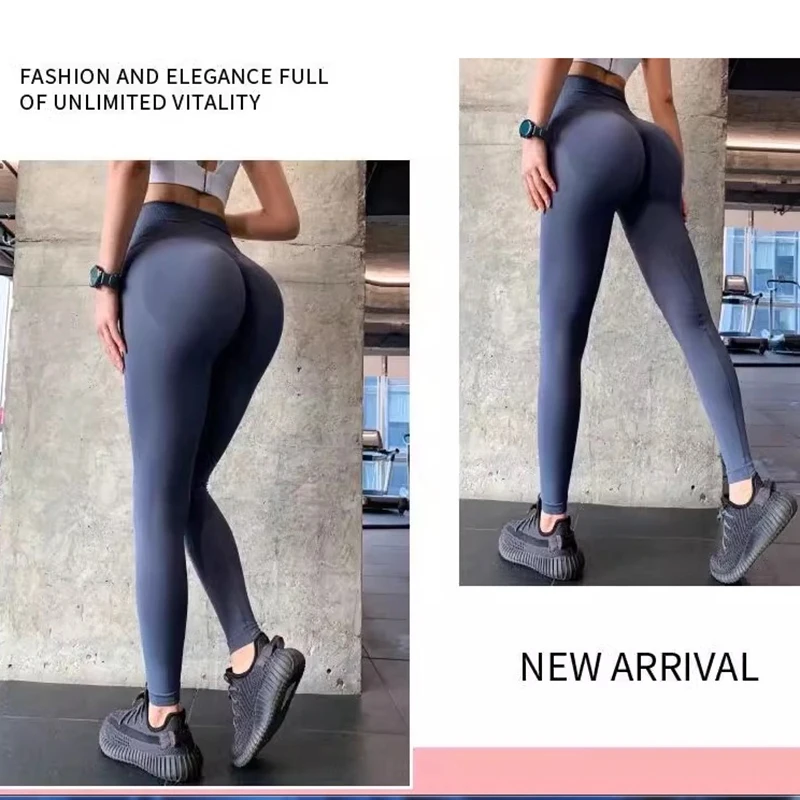 Hohe Taille Damen Yoga Übungshose Hohe Elastizität Hüftheben Fitness Training Yogahose Bequeme Leggings – Detail 5