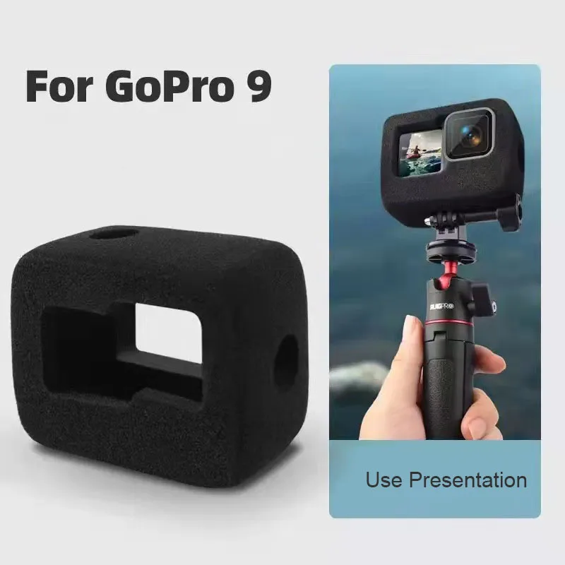 Go Pro 12 Windslayer Windshield Sponge Foam Casewind Noise Reduction Cover For Gopro Hero 11 10 9 Black Camera Accessories