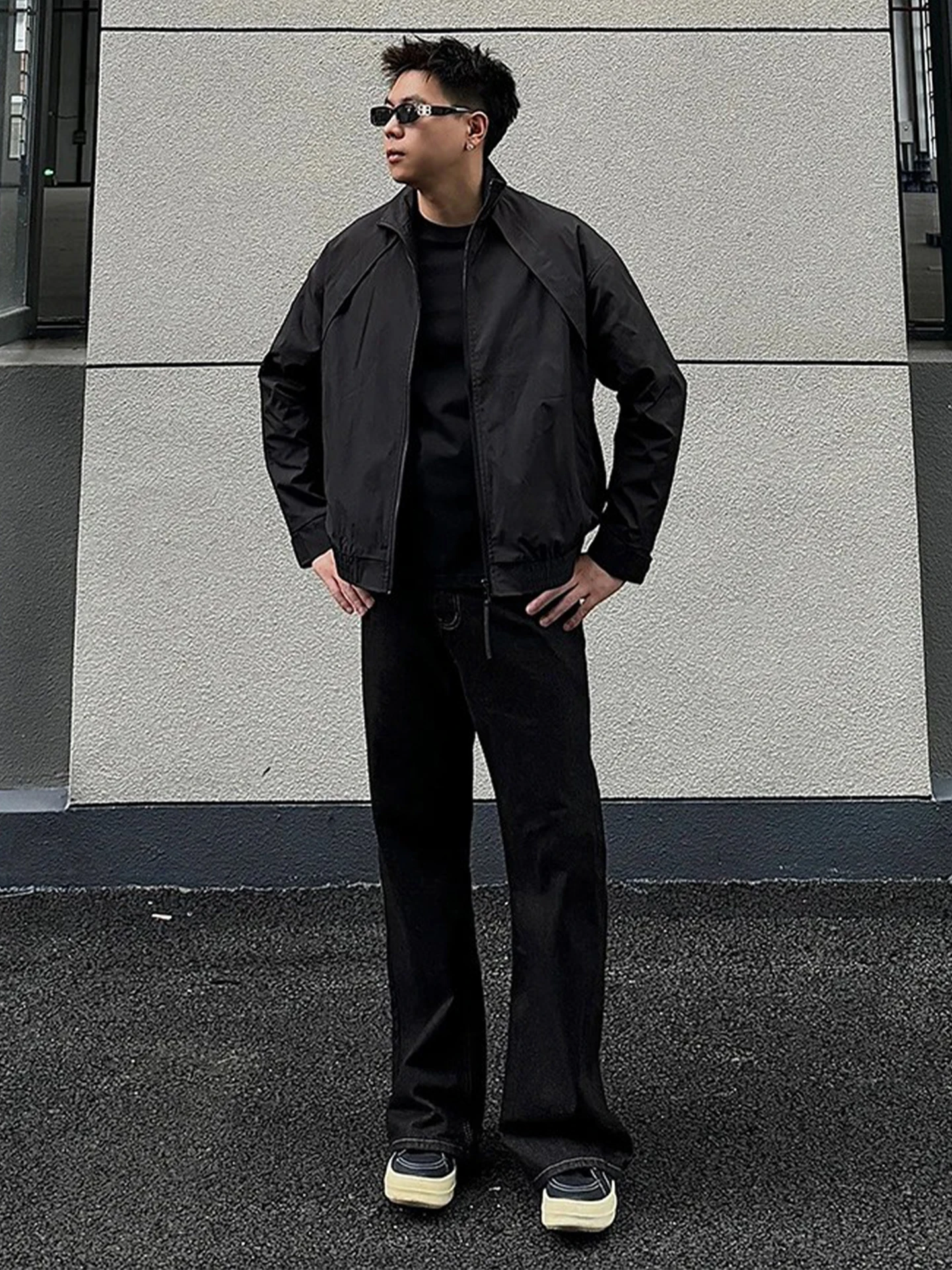 

MA Flight Jaet Men's American Collar Tee-Proof Outdoor ort Coat Youth Trendy Loose Fit Waterproof Polyester Fiber