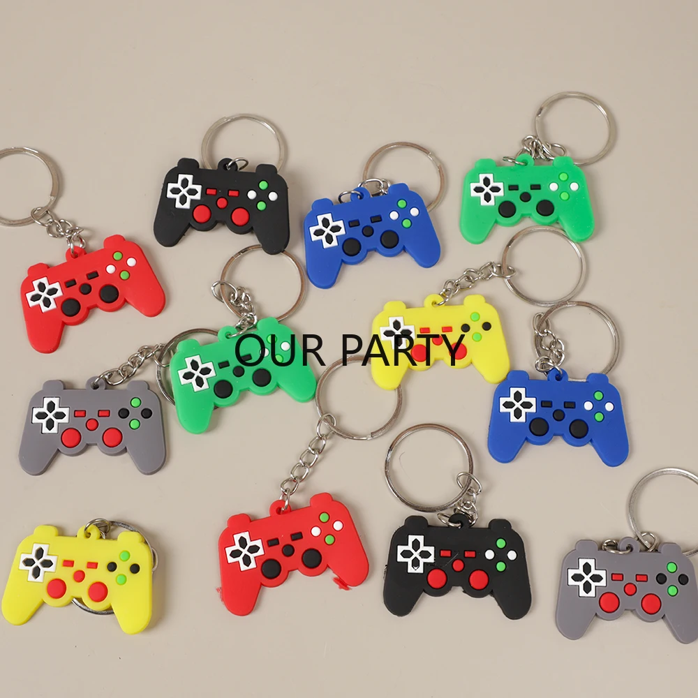 12Pcs Cute GamePad PVC Keychain Video Game on Theme Backpack Pendant for Boy Birthday Game Night Party Favors Pinata Fillers