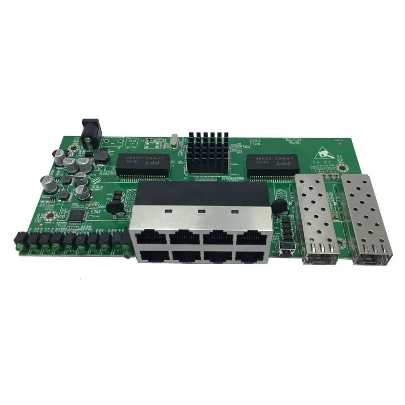 

8 port 10/100/1000Mbps Rpoe Ethernet 2 x gigabit fiber SFP VLAN QoS managed reverse PoE network switch