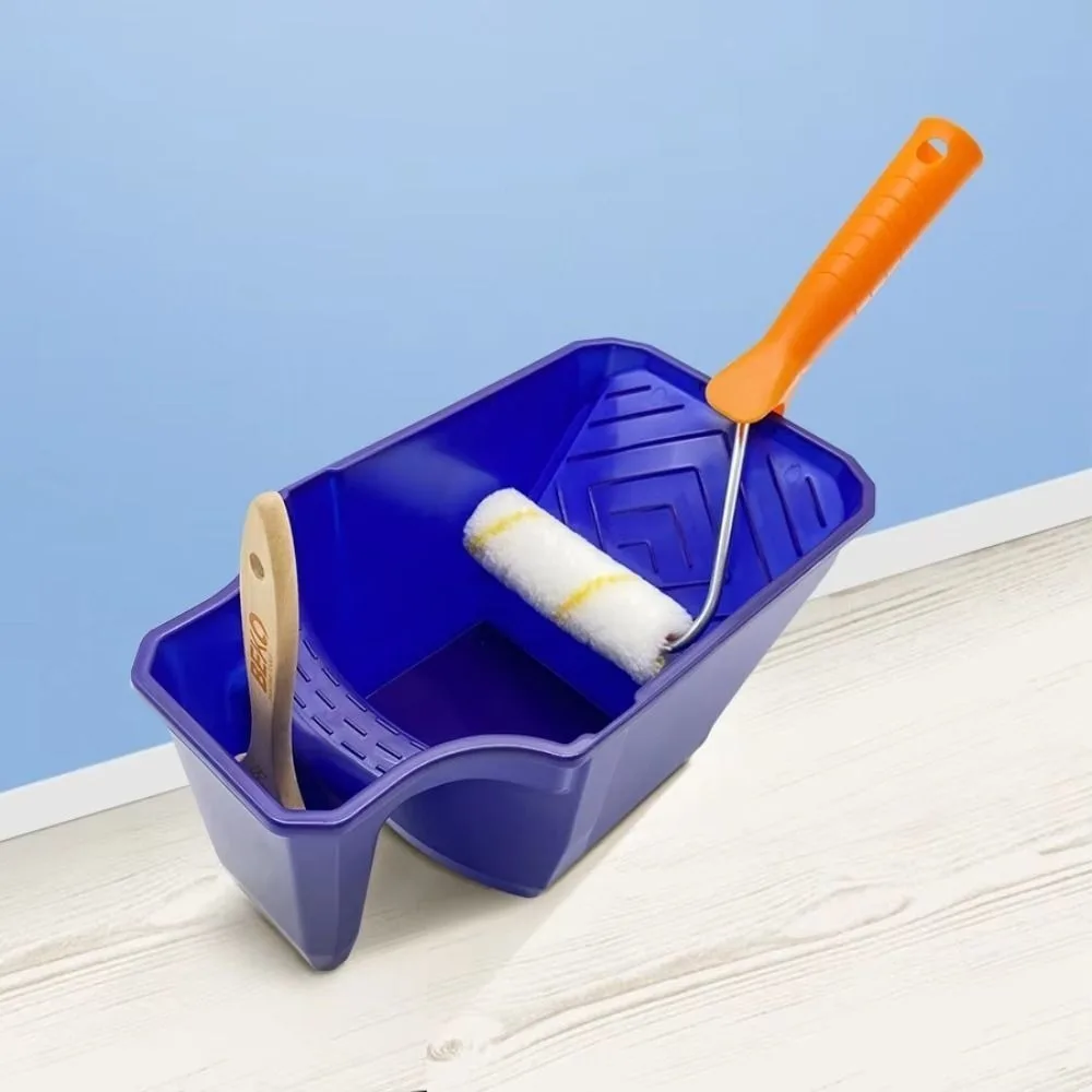 New 1L Paint Tray Large Capacity Dark Blue Handheld Paint Cup PP Easy-Grip Holding Paint Cup Paint Supplies