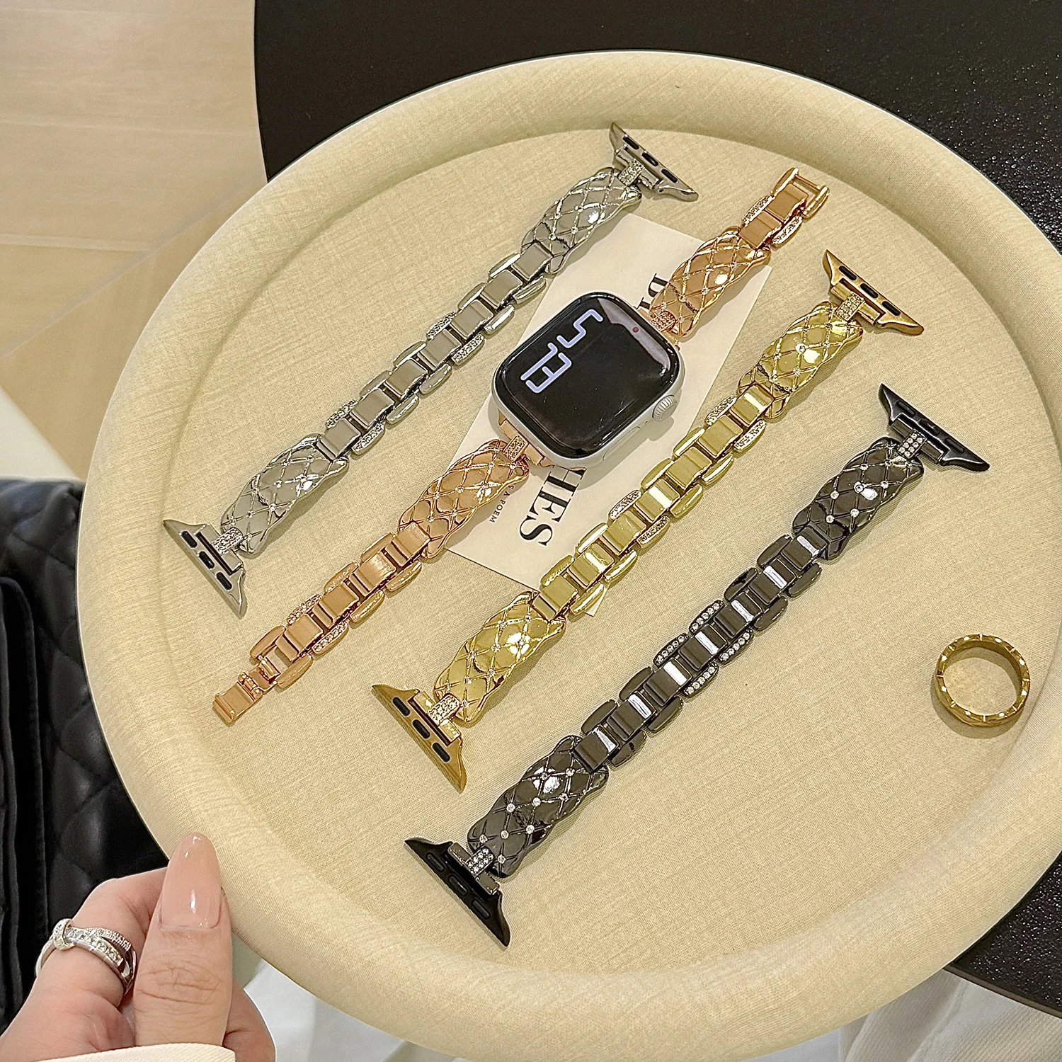 

Premium Starry Sky Metal Strap for Apple Watch Series S11 S10 49 46 45-38mm Exquisite Women's Bracelet for iWatch Ultra 9 8 7-1