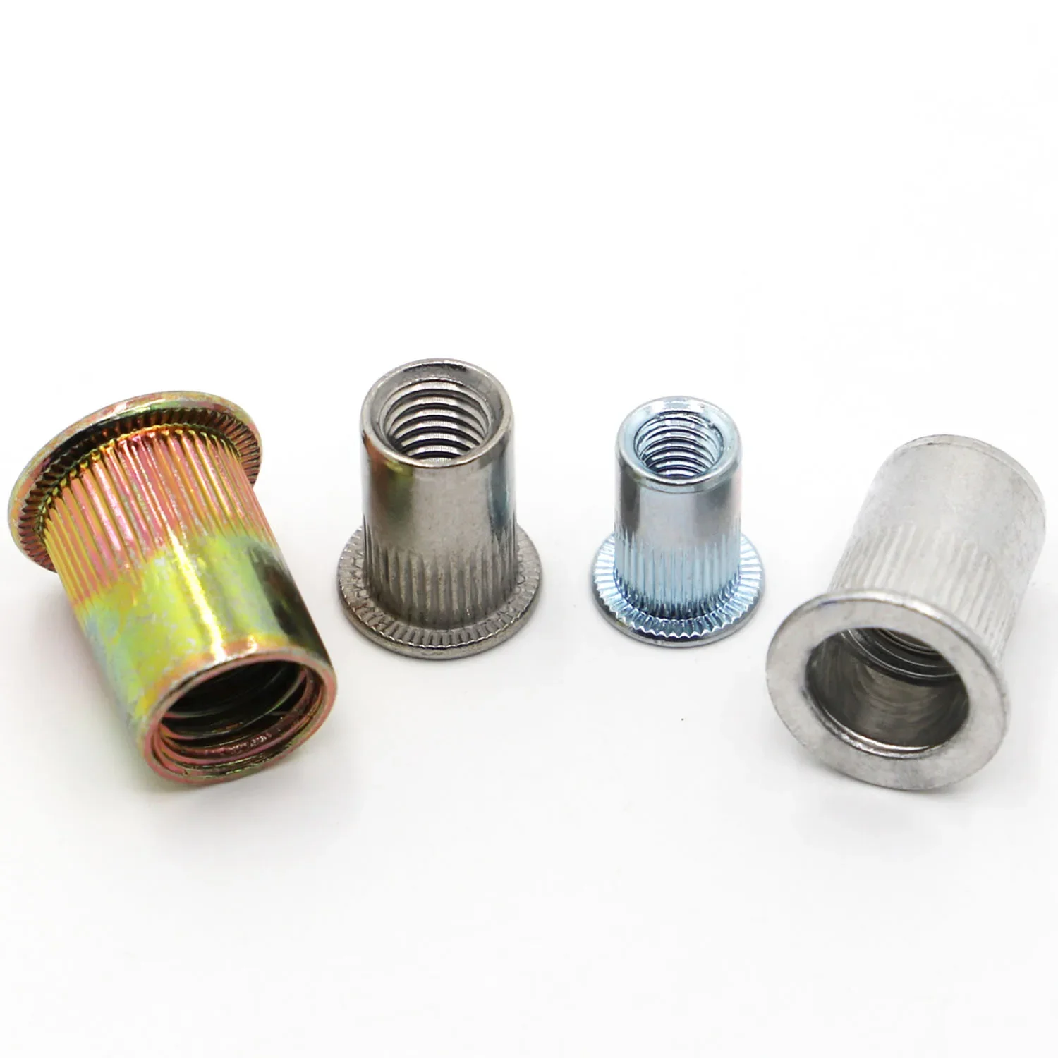 M3 M4 M5 M6 M8 M10 M12 304 Stainless Steel Carbon Steel Aluminum Flat Head Rivet Nut Insert Rivnut Nutsert