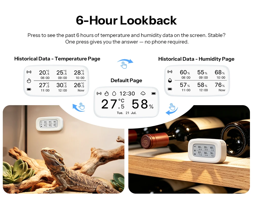 SONOFF E-Ink Zigbee Temperatur- und Feuchtigkeitssensor mit 2,9" Bildschirm AirGuard SNZB-02UL Zeit-, Wetter- und Datumsanzeige Kompatibel mit Alexa und Google – Detail 6