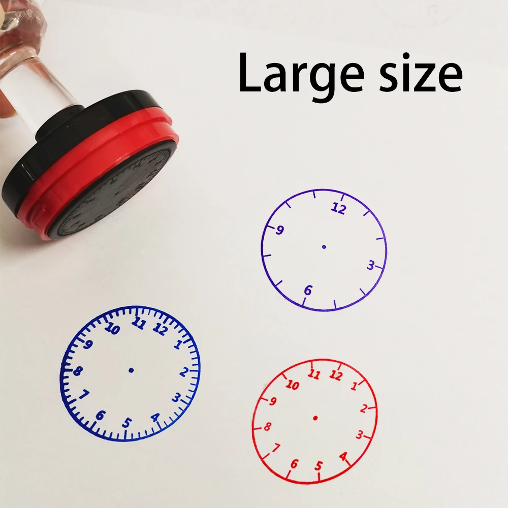 Sello de reloj grande, sello de tiempo, suministros de enseñanza, suministros de oficina, sello de premio para profesores, sello de tareas, sello de tiempo eficiente