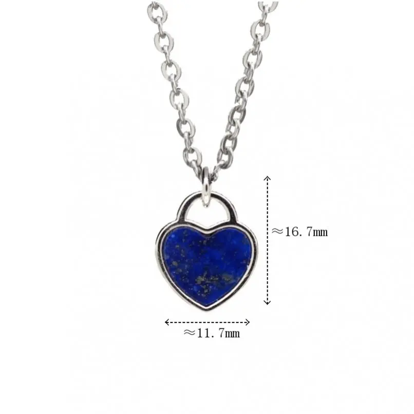 1Pcs Lapis Lazuli Silver Plated Necklace Copper Point Her  18+2inch Jewelry Special Gift For Women