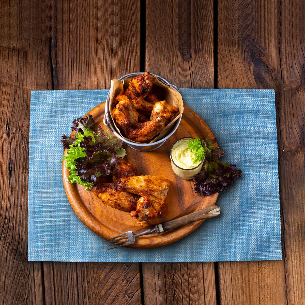 

6Pcs PVC Heat Insulated Tableware Mats Skid Resistant Rectangle 30x45cm Solid Color Home Restaurant Hotel Table