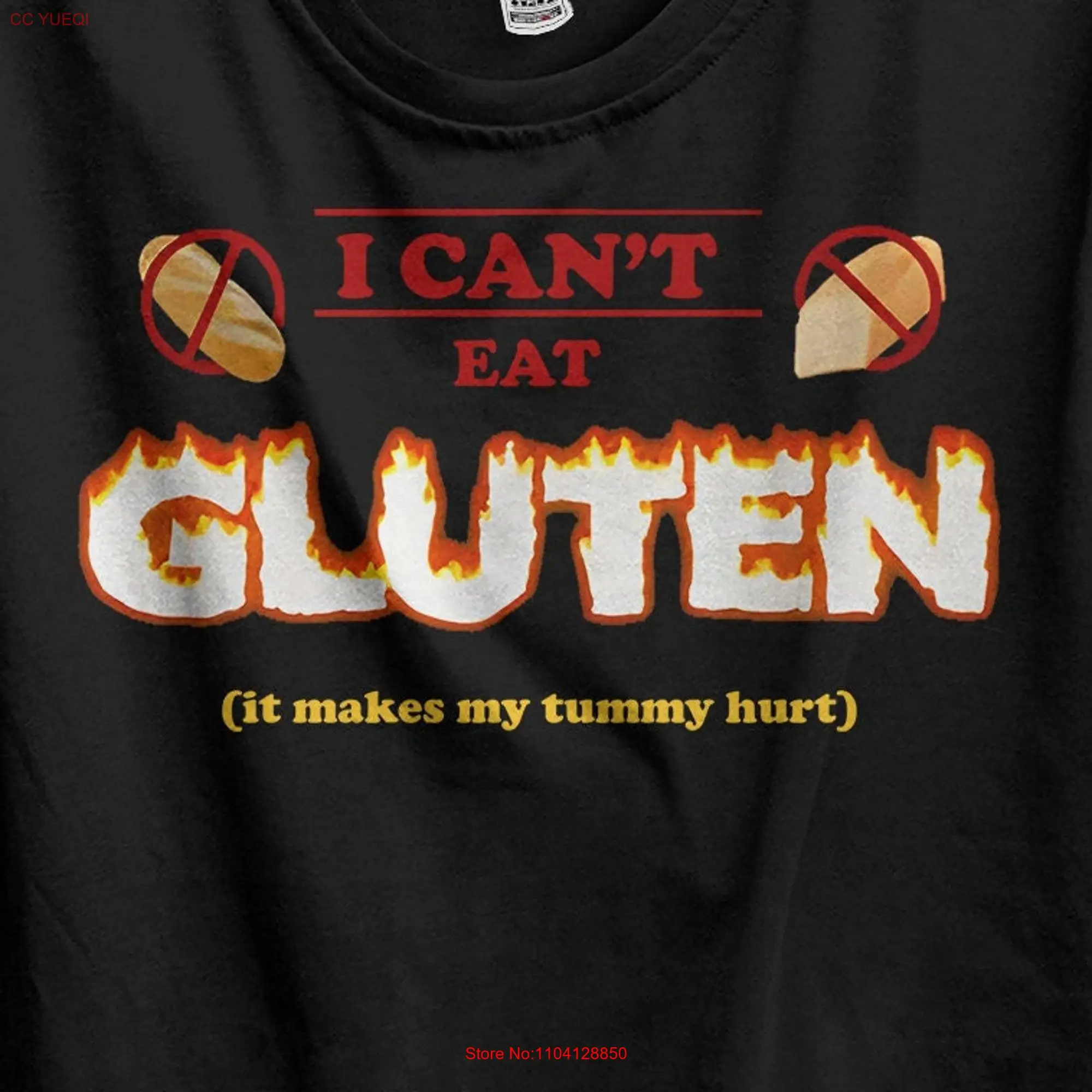 I can't eat gluten my belly hurts T shirt funny intoleranT celiac meme trendy unisex long or short sleeves