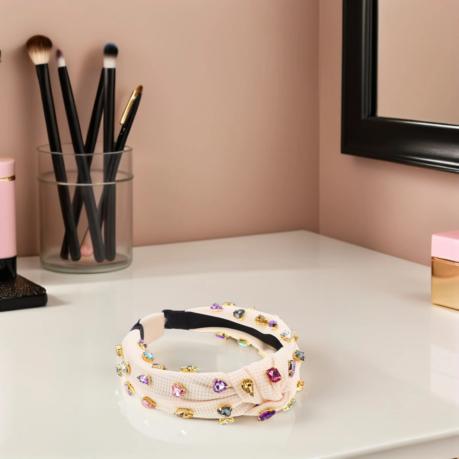 

Shimmering Crystal Rhinestone Hairbands for Women Sparkly Headband with Knotted Bow Retro Glamour Vintage Bowknot for Party