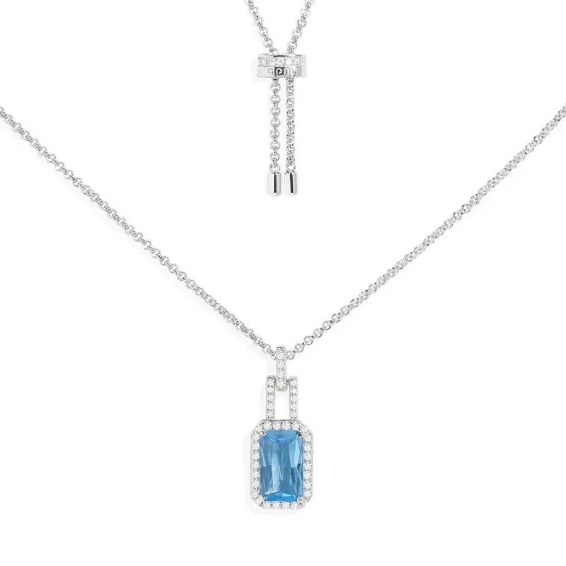 LI KI High Quality 925 Silver 2024 New Printemps Series Blue Diamond Necklace Bracelet Earrings Ring For Women's  Jewelry - view 2