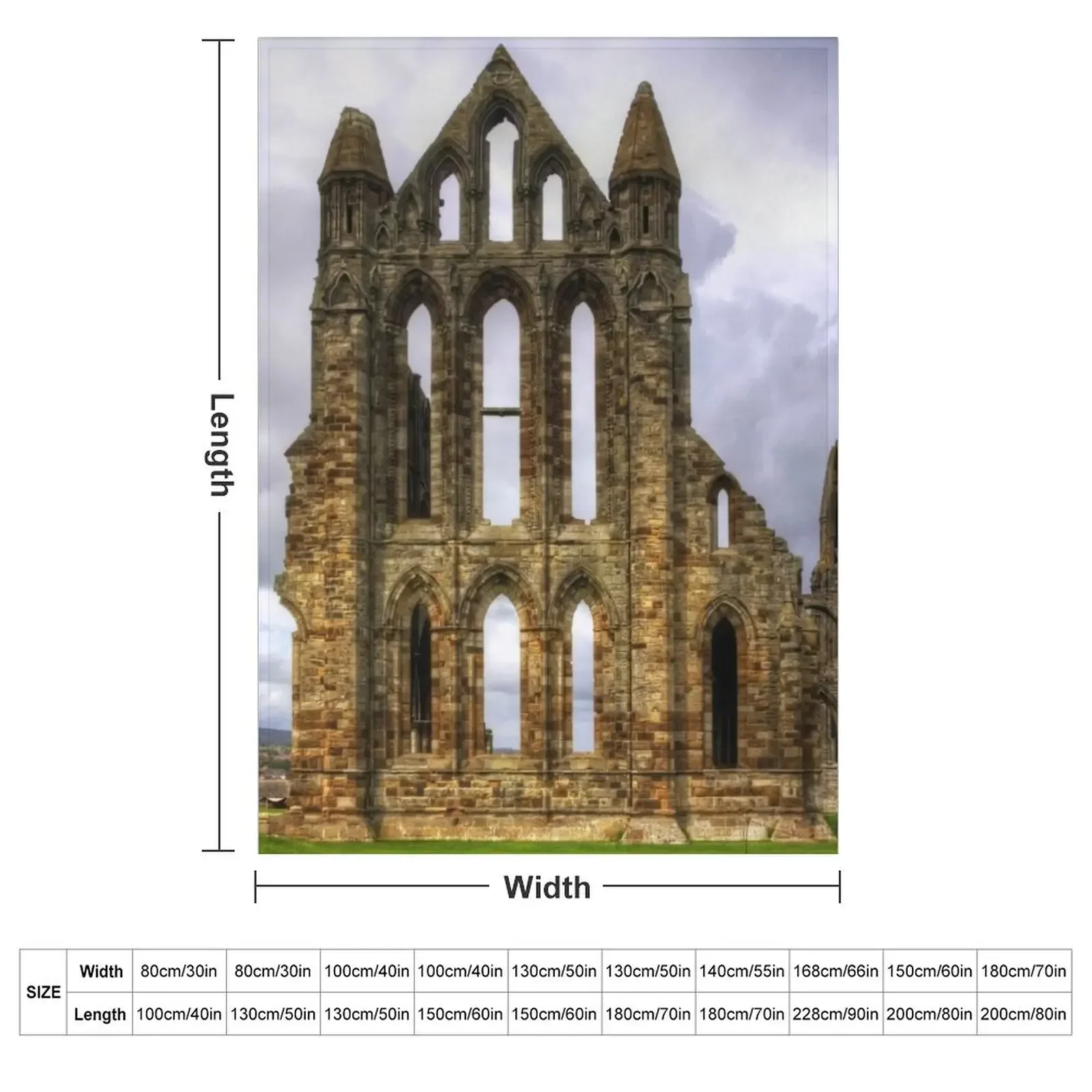 Whitby Abbey Remains Throw Blanket for winter christmas decoration Beautifuls Large Blankets