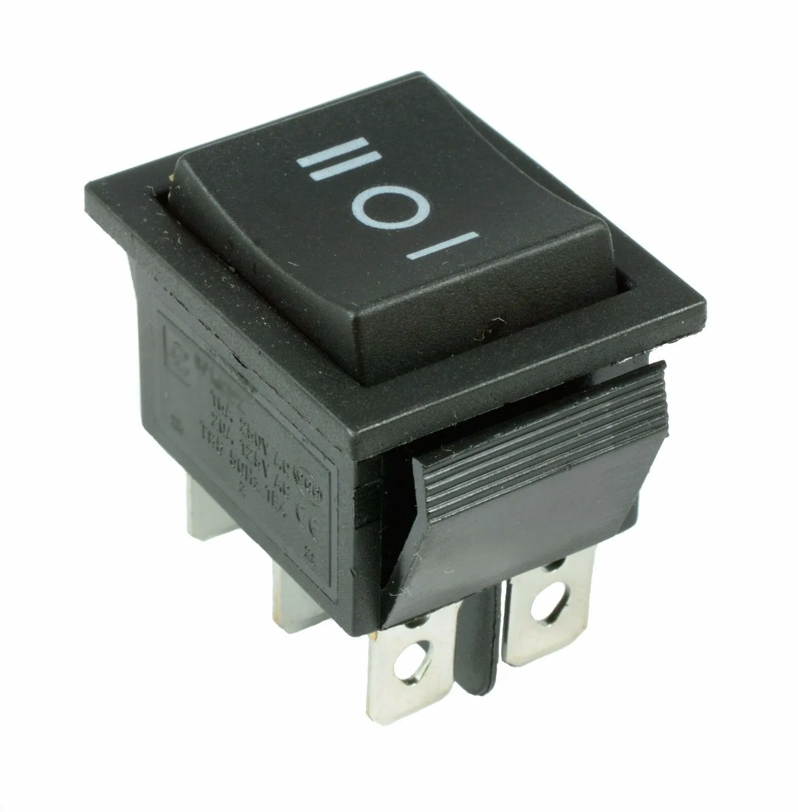 DPDT Center Off Center Rectangle Rocker Switch 6Pin 12V On Off On Snap In Solder Terminal Panel Size 25*32mm Included