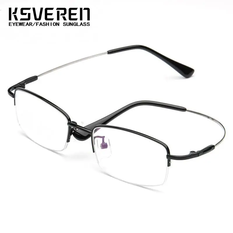 Men Half Frame Myopia Glasses Metal Photochromic Distance Eyepiece Nearsighted Prescription Glasses Negative Diopter Sunglasses