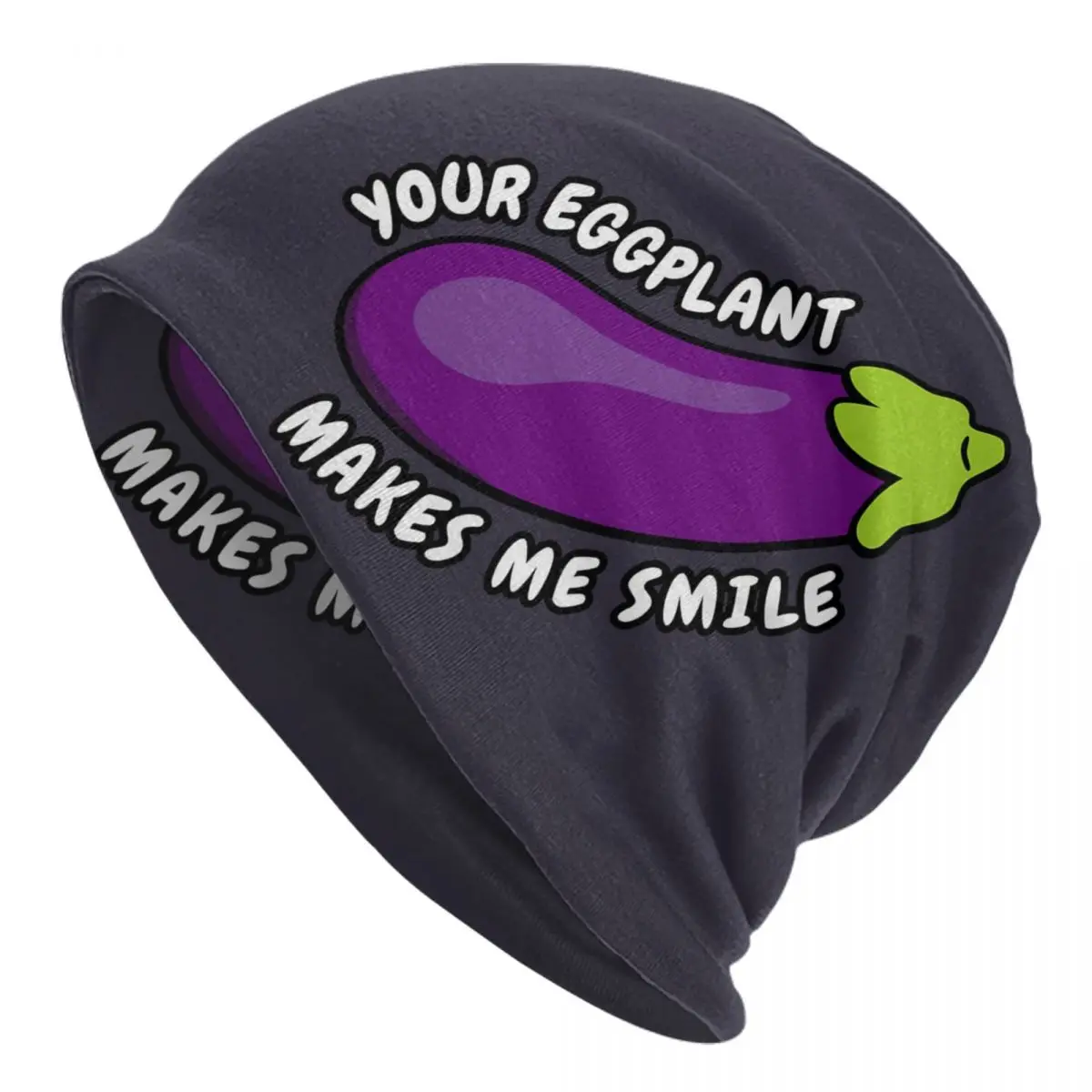 Funny Food Porno Eggplant Joke Beanie Cap Unisex Winter Warm Bonnet Homme Knitted Hat Outdoor Ski Skullies Beanies Hats