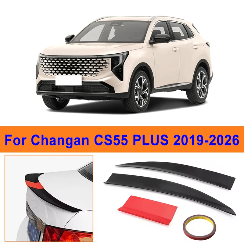 

For Changan CS55 PLUS 2019-2026 3-Section ABS Rear Trunk Spoiler 115-125cm Adjustable Sports Decor Top Wing Car Exterior Parts