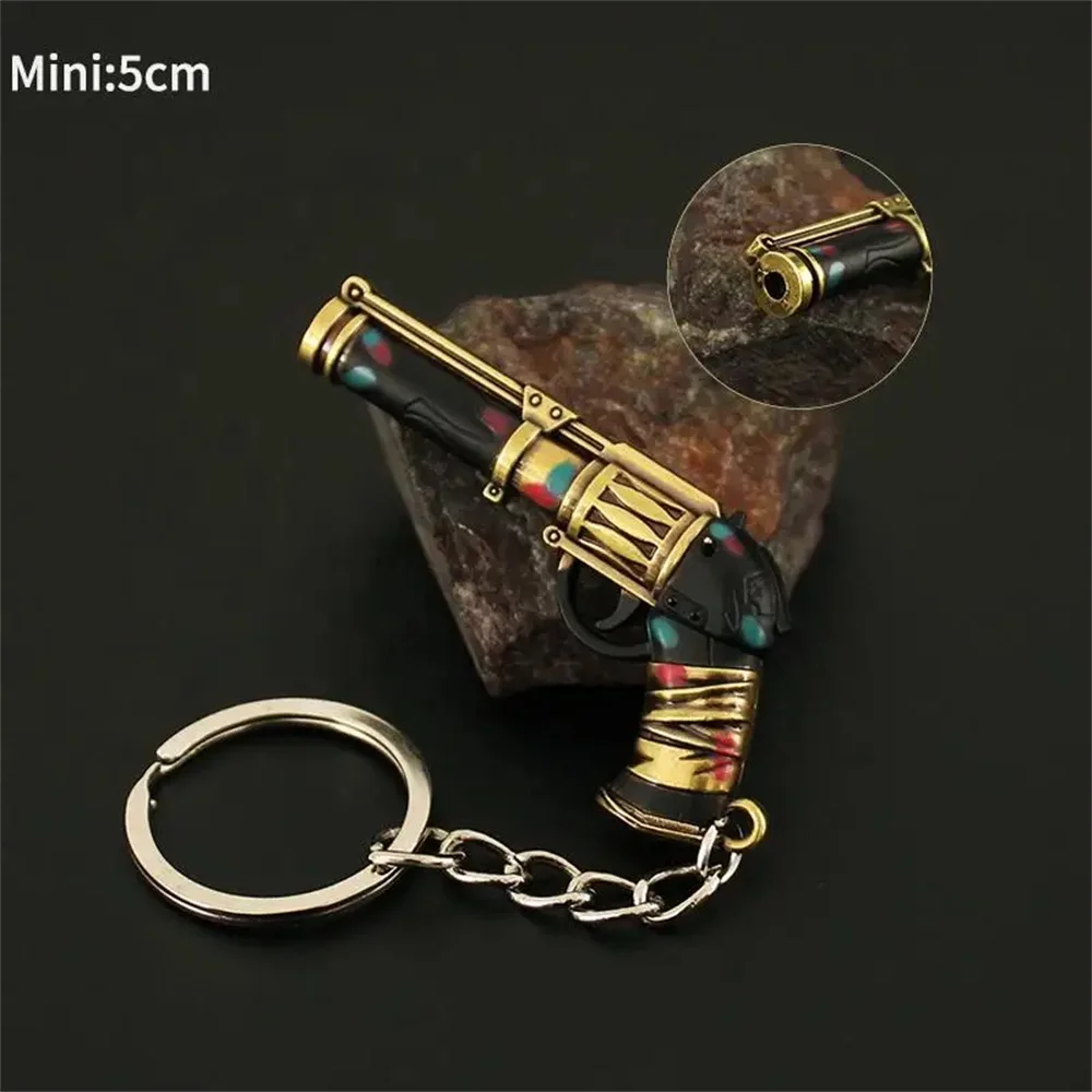 Arcane Jinx Gun Metal Keychain League of Legends Character Keyring for Backpack Car Accessory Decorations Gifts for Toys