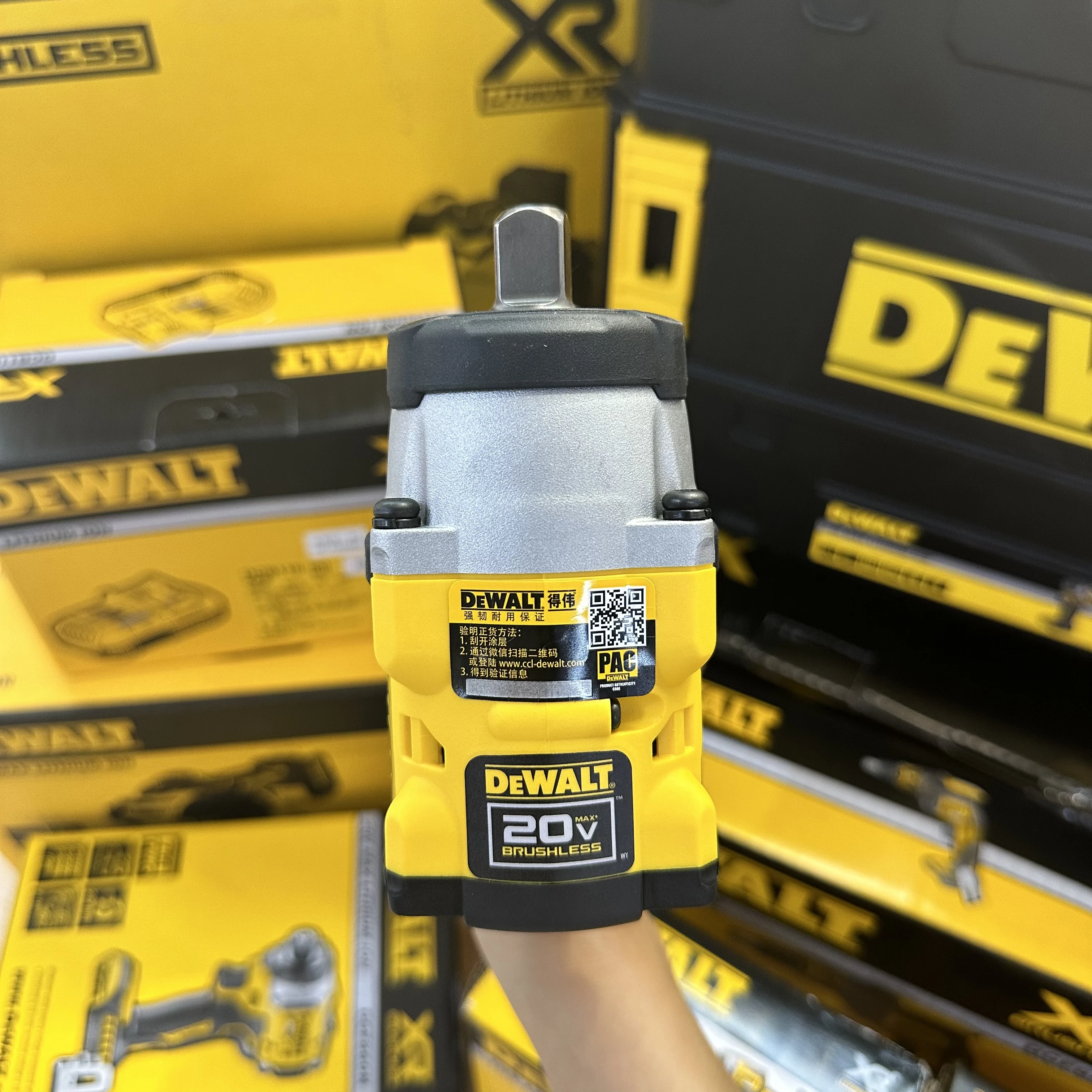 Dewalt Cordless Brushless Impact Wrench, Chave Elétrica de Velocidade Variável, 20V Lithium Battery, 1/2 \