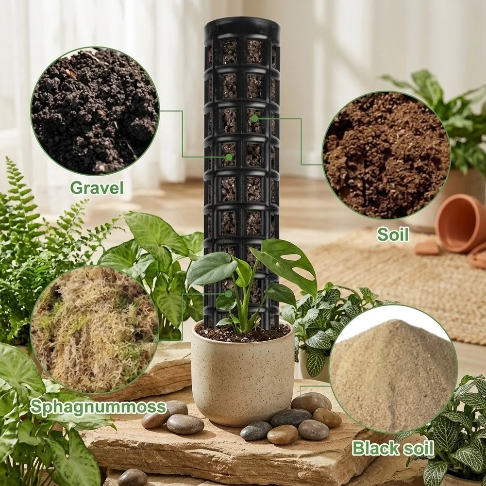 Plant Support Stakes for Climbing Plants Made from Long-Lasting Plastic Suitable for Soil Burial and Continuous Outdoor Exposure