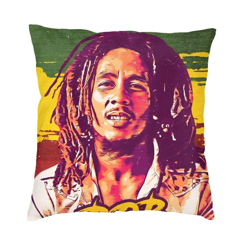 Jamaica Reggae Rock Bob Marley Throw Pillow Case Home Decorative 3D Print Sofa Cushion Cover Bedding Office Pillowcase