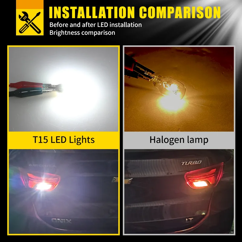 2PCS T15 LED Reverse Light W16W 921 912 Bulb Backup Lamp for Mini 04-06 Convertible R52 04-07 Coupe R58 11-15 Roadster R59 12-15