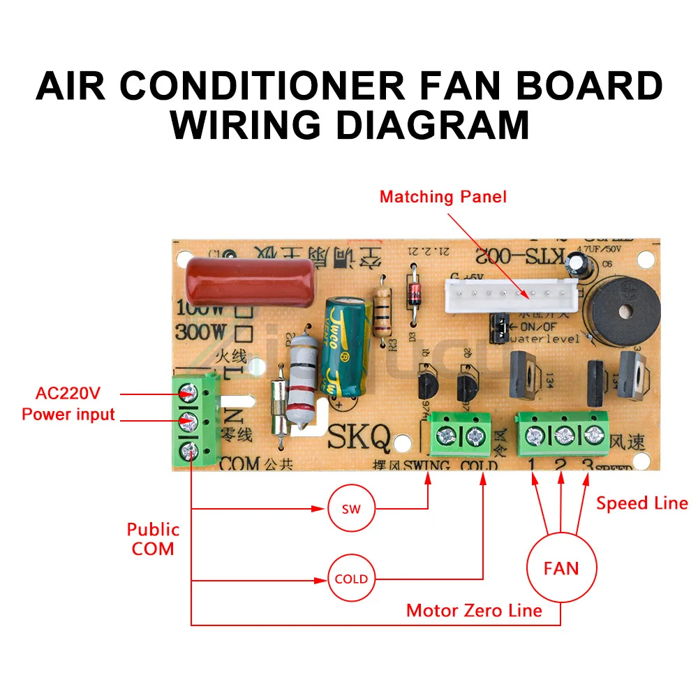 Air Conditioning Fan Electric Fan Circuit Universal Board Remote Control Board Cold Fan Motherboard Circuit Control Board 300W