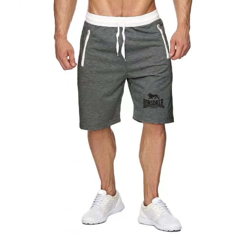 2024 New Summer men\'s fashionable beach shorts Lonsdale Print sports running casual shorts quick drying sports board shorts