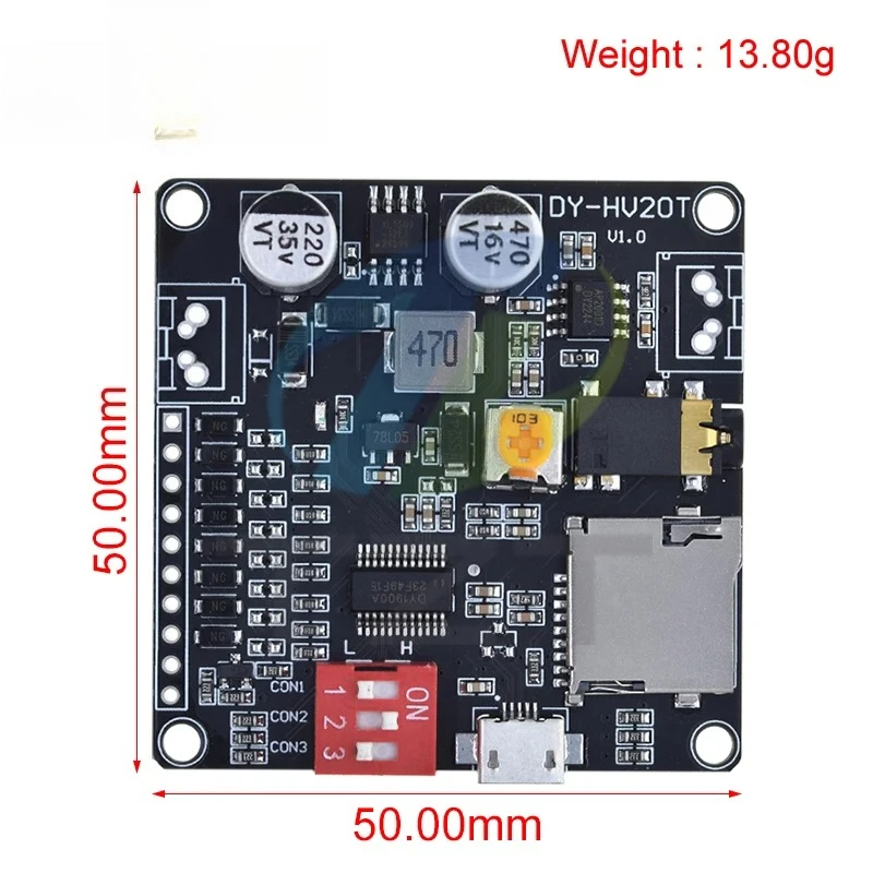 1/2/5pcs DY-HV20T 12V/24V power supply10W/20W Voice playback module supporting Micro SD card MP3 music player for Arduino