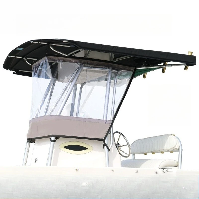 

Marine windshield T-Top yacht awning Windproof and rainproof PVC windshield with awning