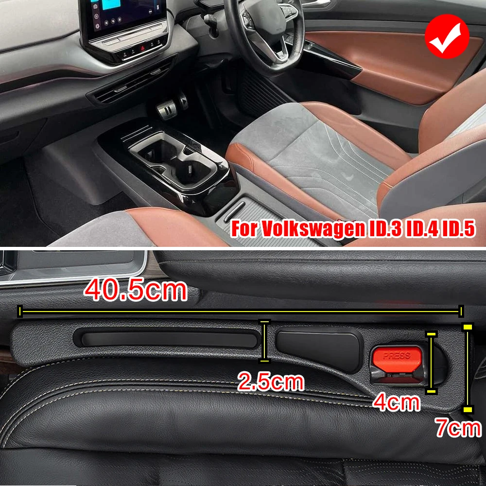 Car Seat Gap Filler Strips For Volkswagen ID.4 ID.5 ID.6 Match Pro Performance Launch Edition Auto Seat Storage Kit Accessories