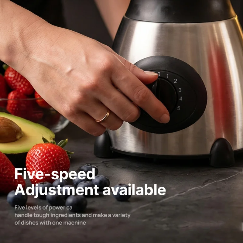 5-Speed Silent Blender 1.5L Glass Jar Multifunctional 2-in-1 Juicer Grinder Household Smoothie Milkshake Food Mixer Kitchen Blen view 2