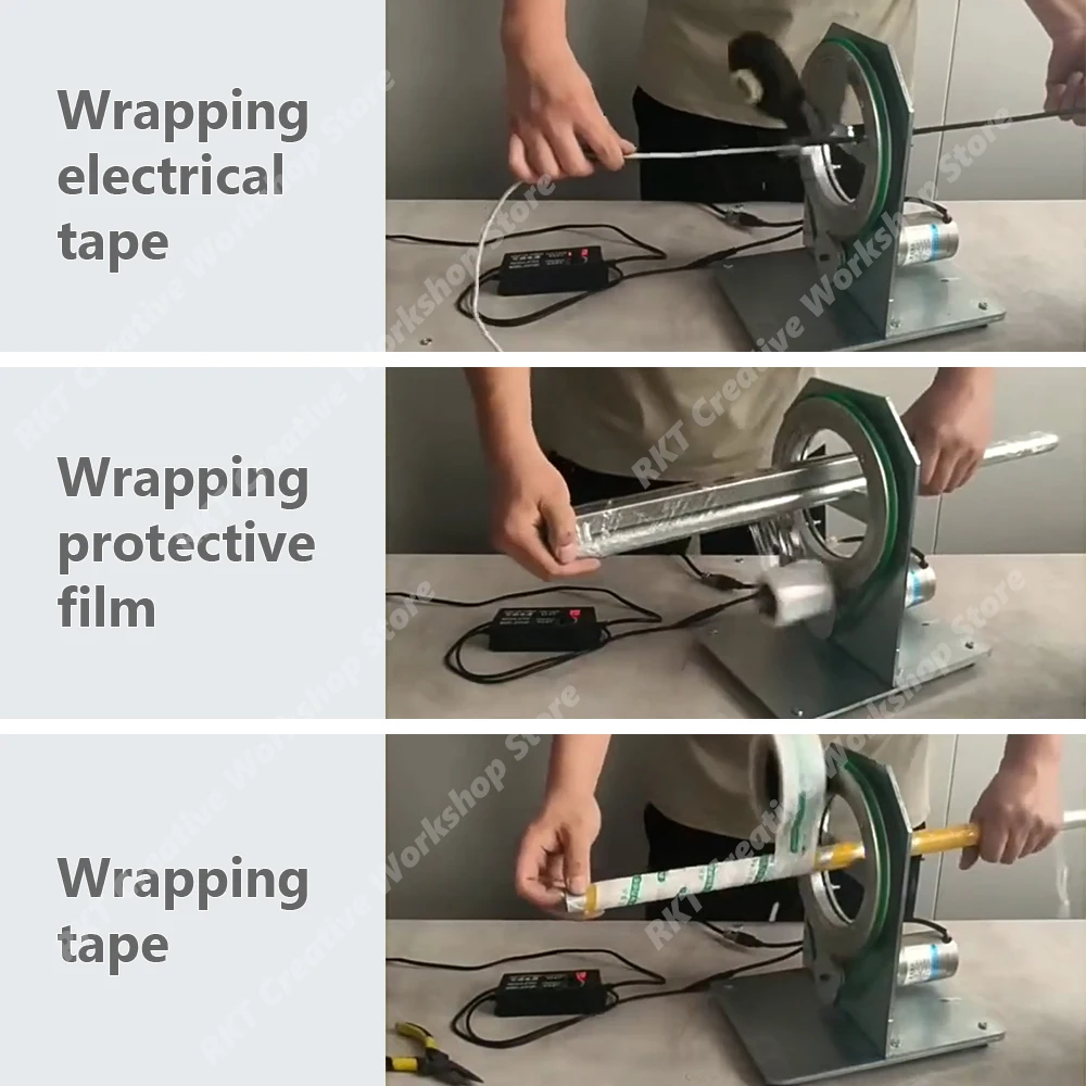Desktop Electric Wire Harness Tape Wrapping Machine 100-240V Foot Pedal Semi-Automatic Cable Pipe Protective Film Winder Bundlin